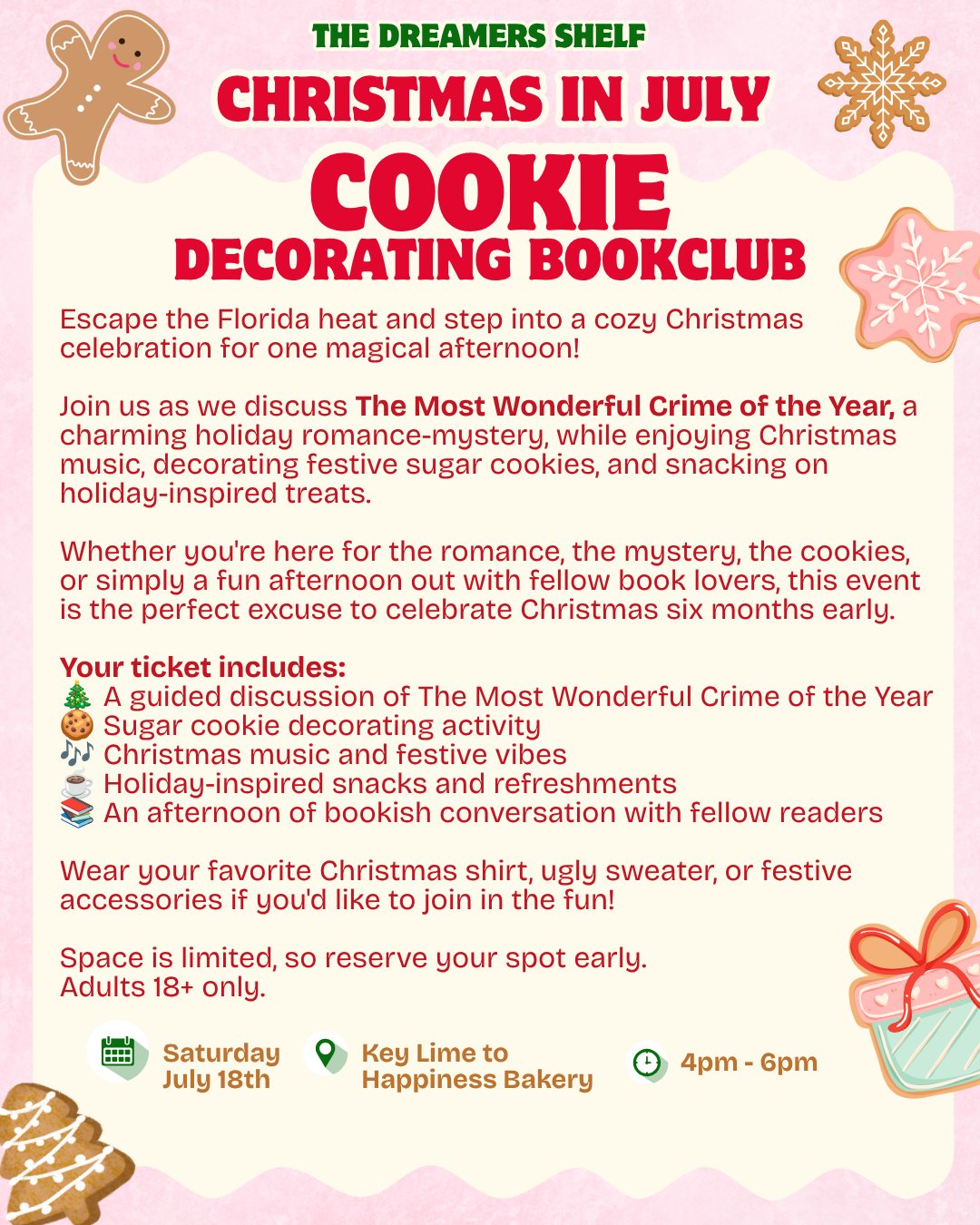 A Christmas in July Cookie Decorating Bookclub - Saturday July 18th
