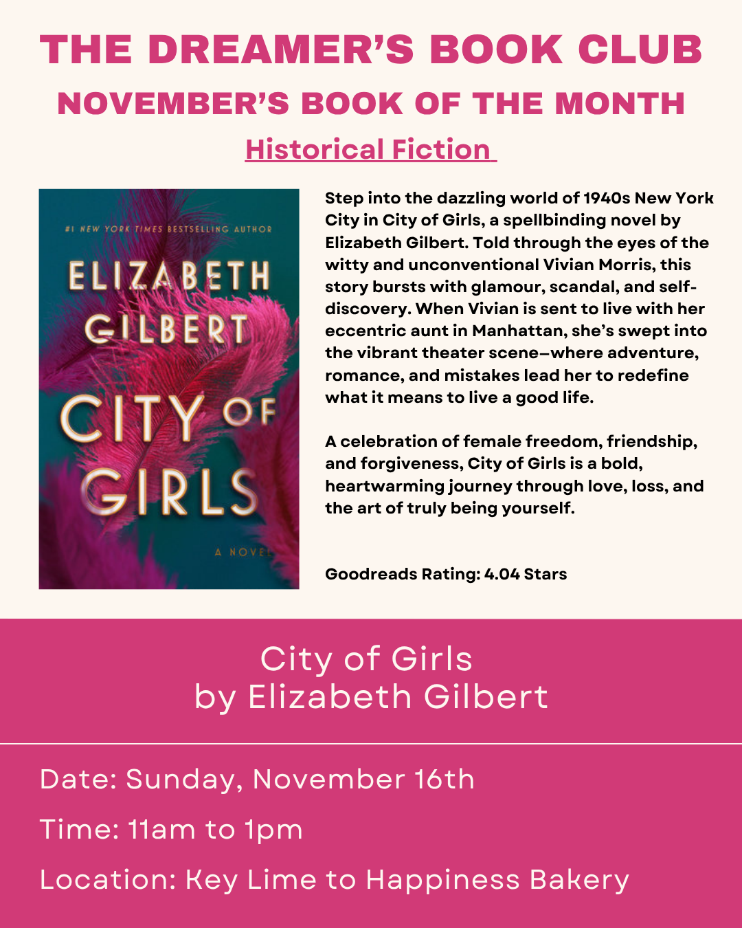 Book Club- November Meeting- Sunday the 16th